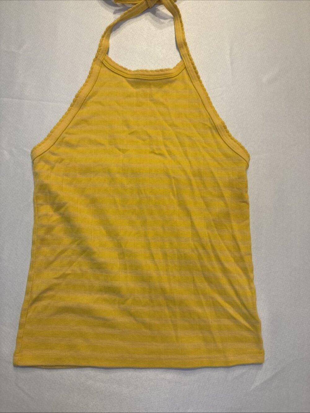 Womens American Eagle Yellow Striped Halter Neck Tank Top - Size Small